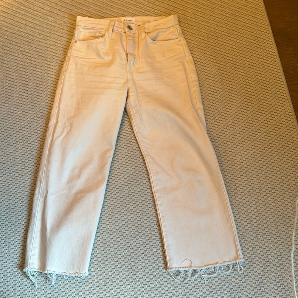 Frame le Jane crop blush colored high waisted crop jean